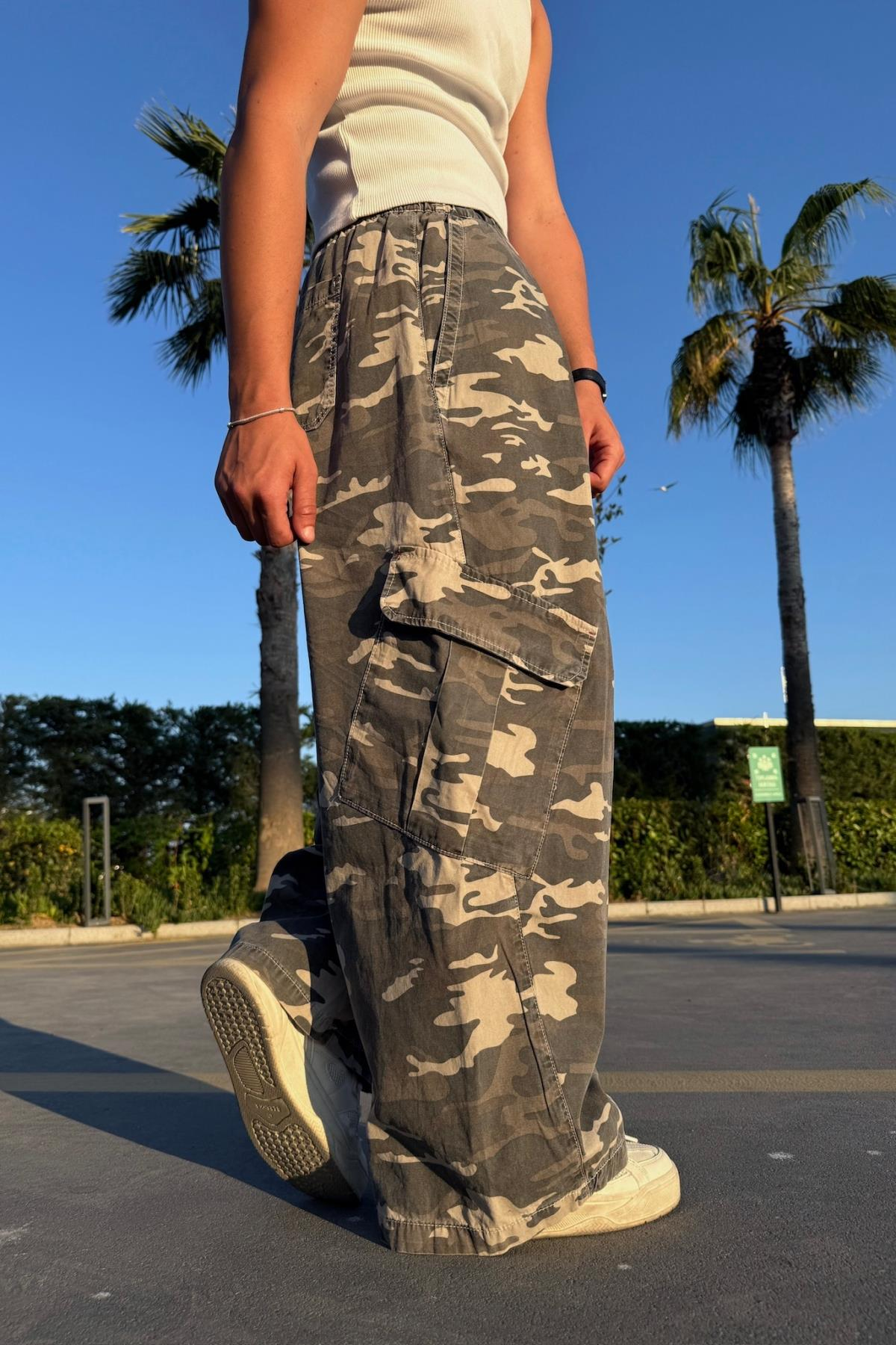 Camo Desen Bdg Paraşüt Baggy Pantolon