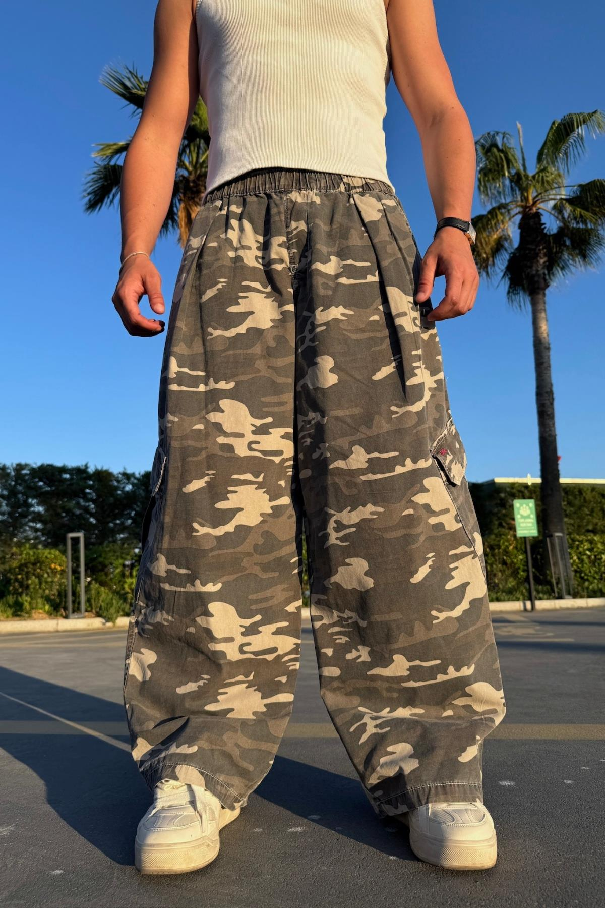 Camo Desen Bdg Paraşüt Baggy Pantolon