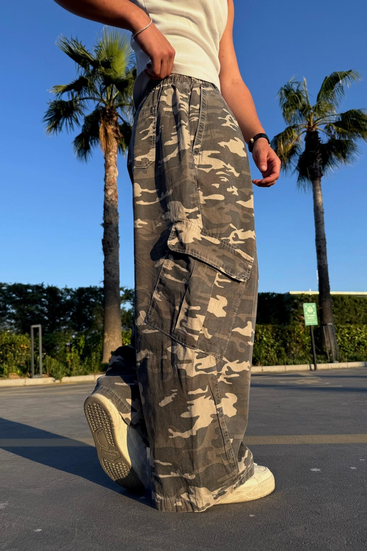 Camo Desen Bdg Paraşüt Baggy Pantolon