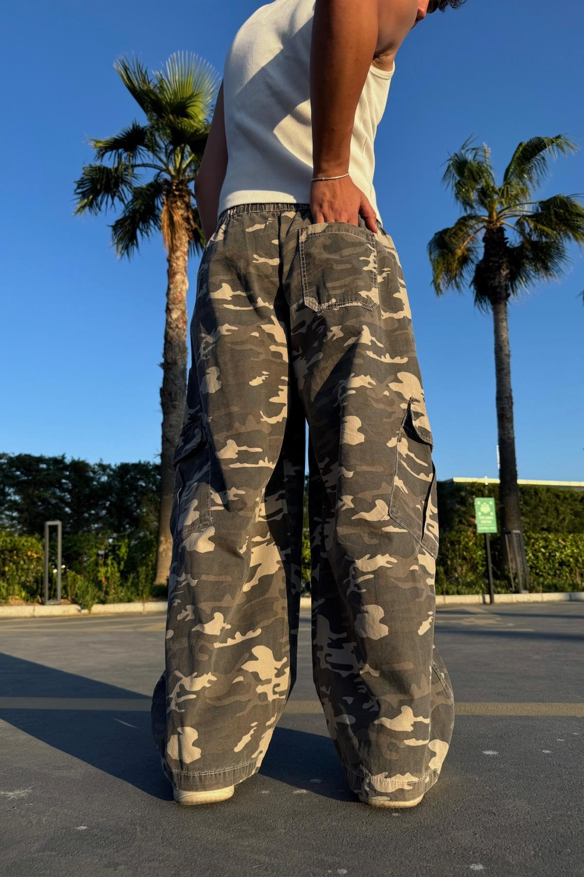 Camo Desen Bdg Paraşüt Baggy Pantolon