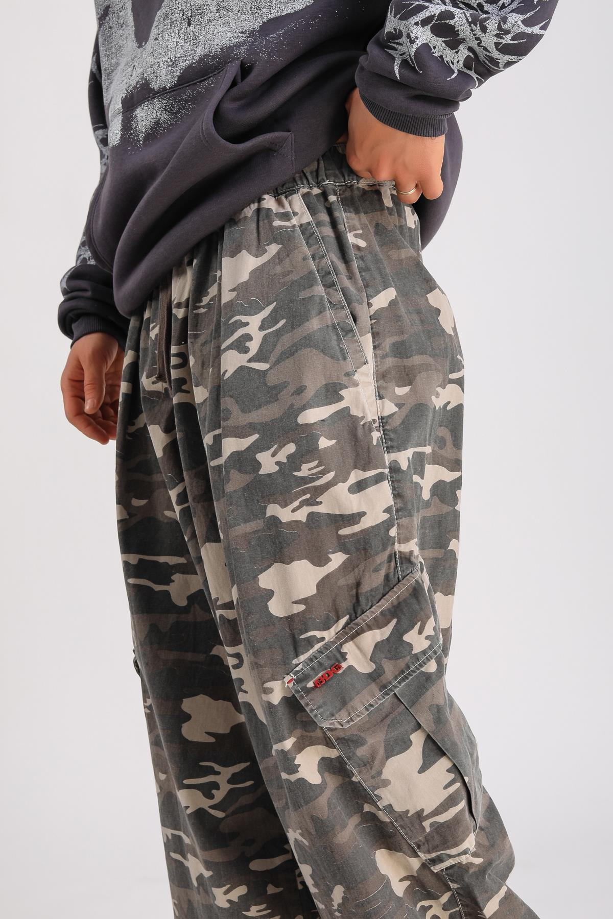 Camo Desen Paraşüt Baggy Pantolon P1045