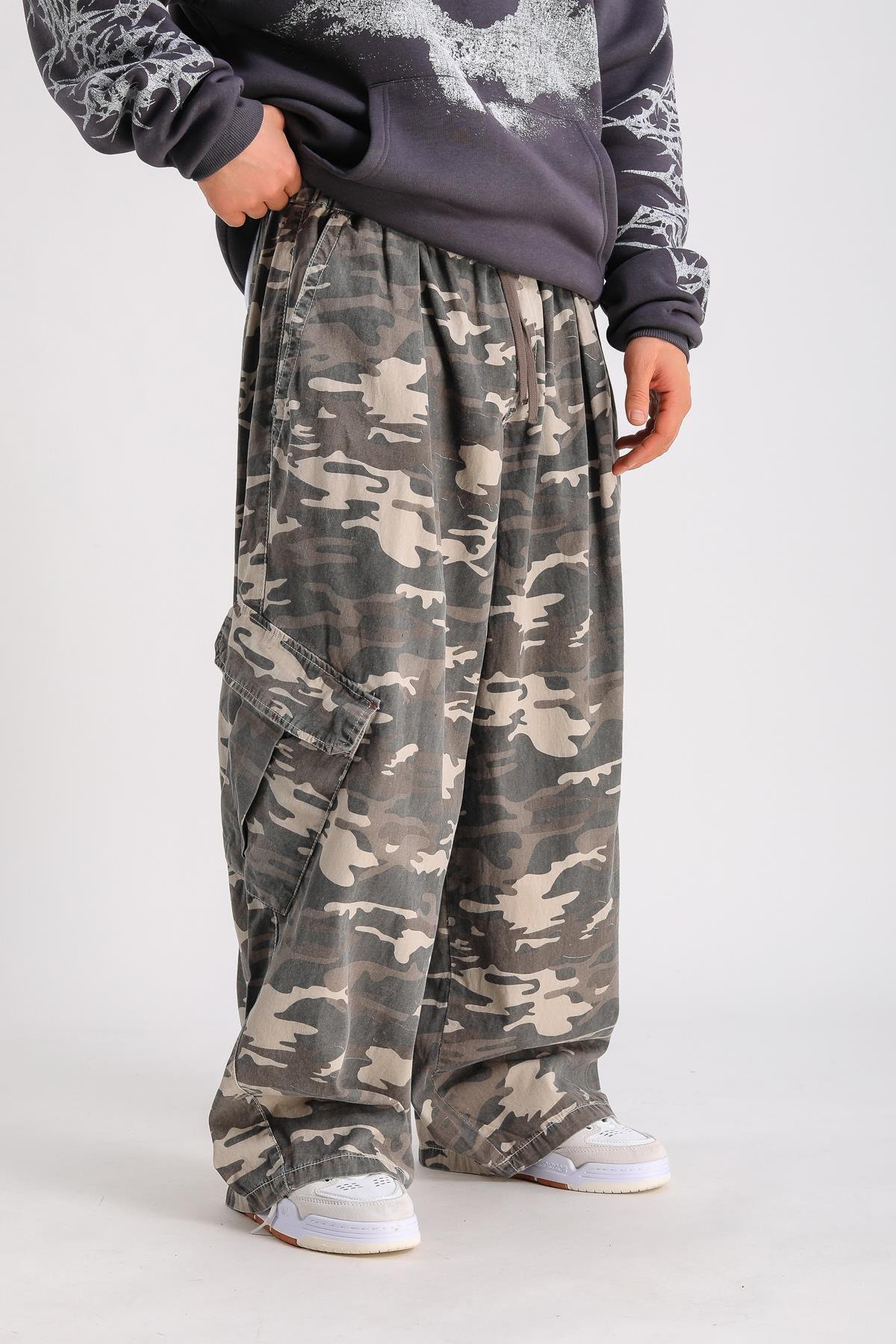 Camo Desen Paraşüt Baggy Pantolon P1045
