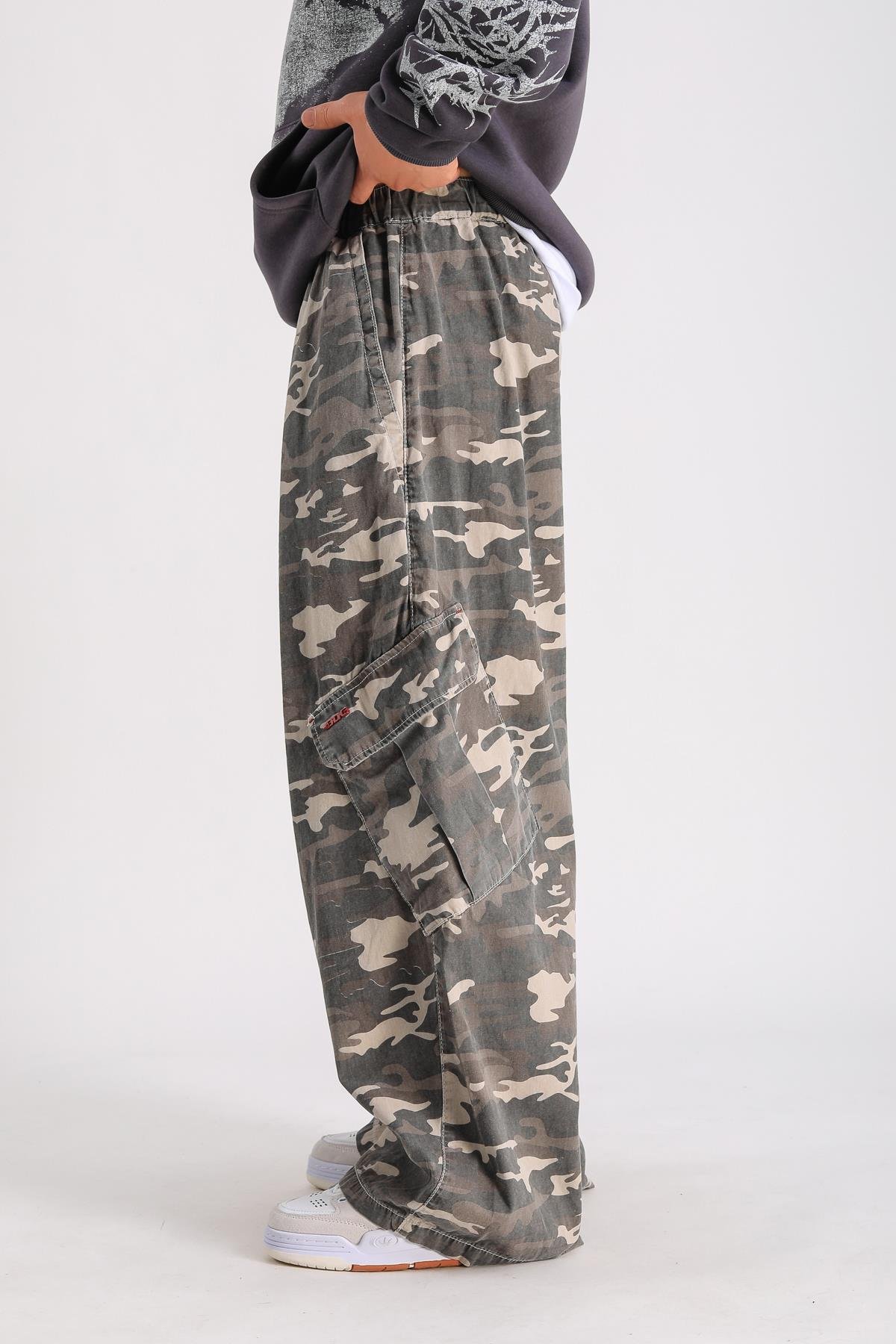Camo Desen Paraşüt Baggy Pantolon P1045