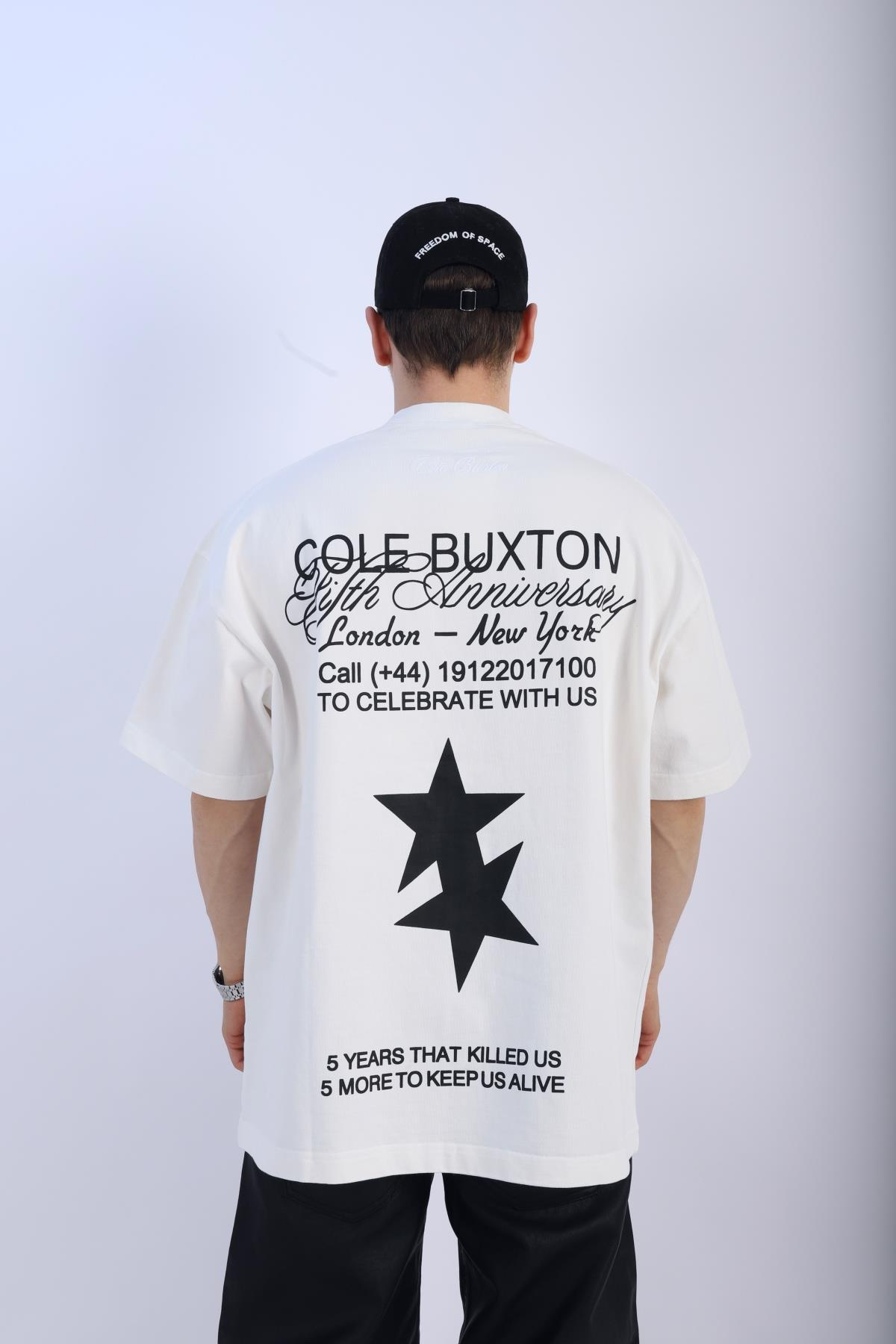 CB Baskılı Krem Oversize Tshirt T937