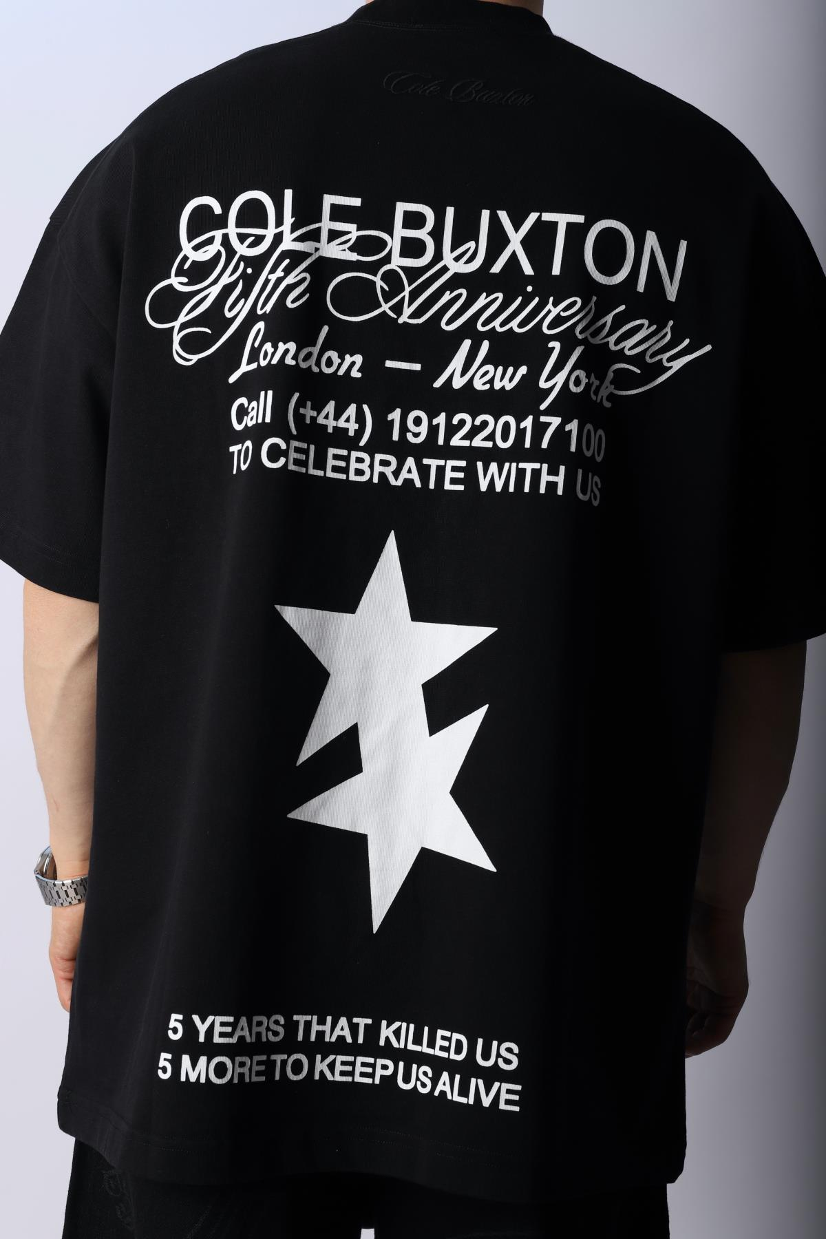 CB Baskılı Siyah Oversize Tshirt T1012