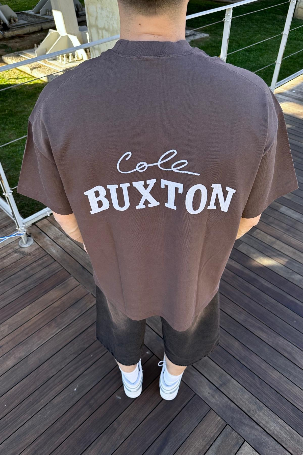 CB Nakışlı Kahve Oversize Tshirt T1045