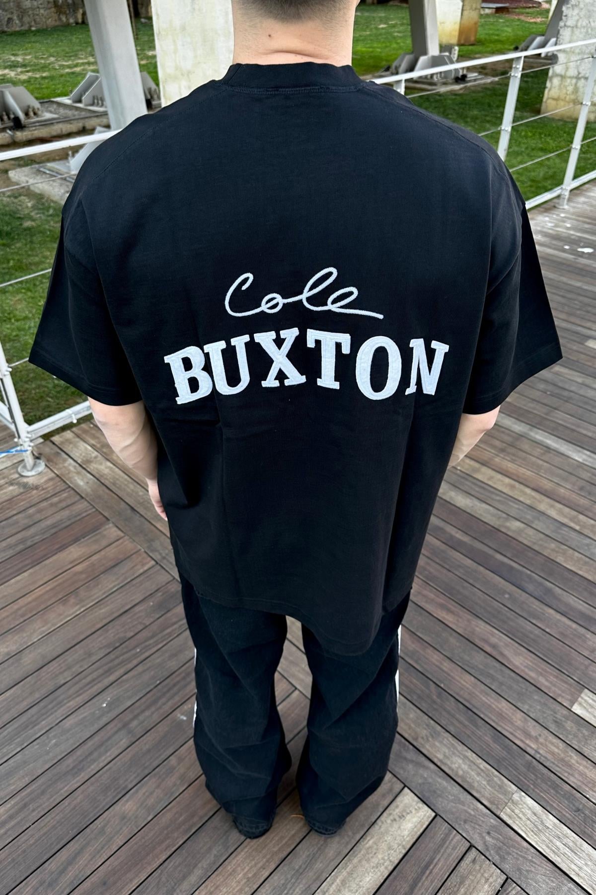 CB Nakışlı Siyah Oversize Tshirt T1046
