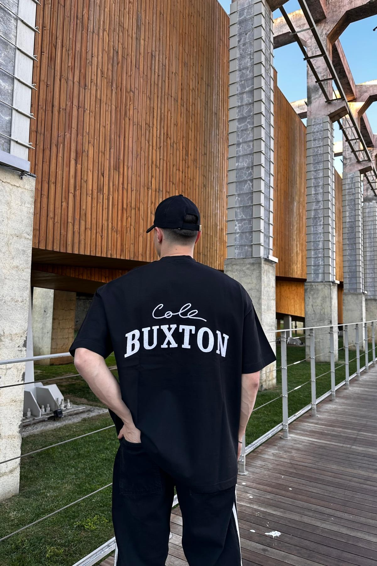 CB Nakışlı Siyah Oversize Tshirt T1046