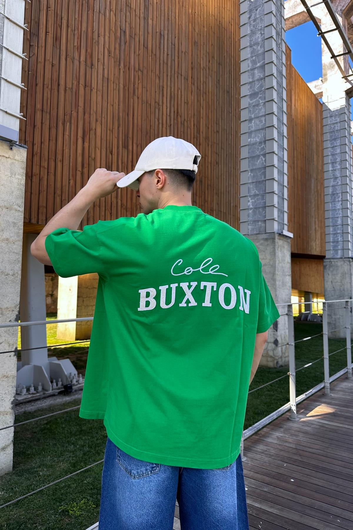 CB Nakışlı Yeşil Oversize Tshirt T1047
