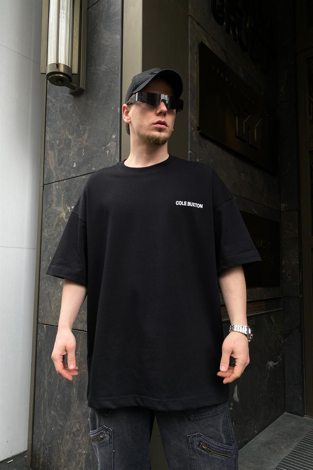 CB Premium Kumaş Siyah Oversize Tshirt T607