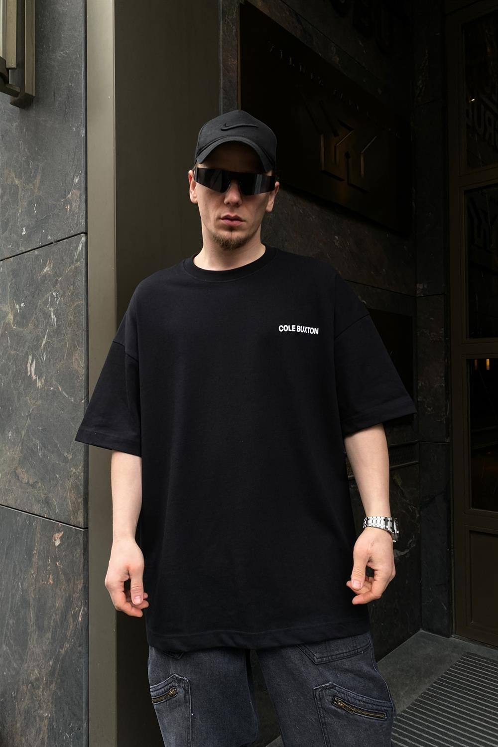 CB Premium Kumaş Siyah Oversize Tshirt T607