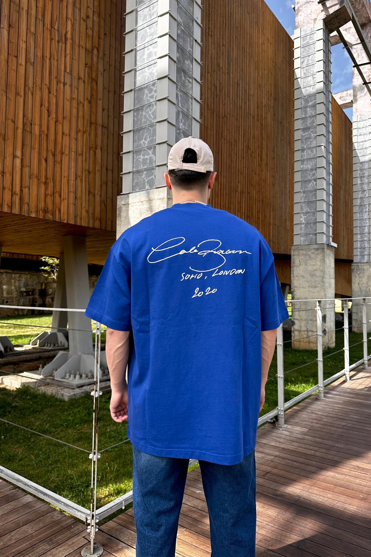 CB Soho Baskılı Mavi Oversize Tshirt T1028