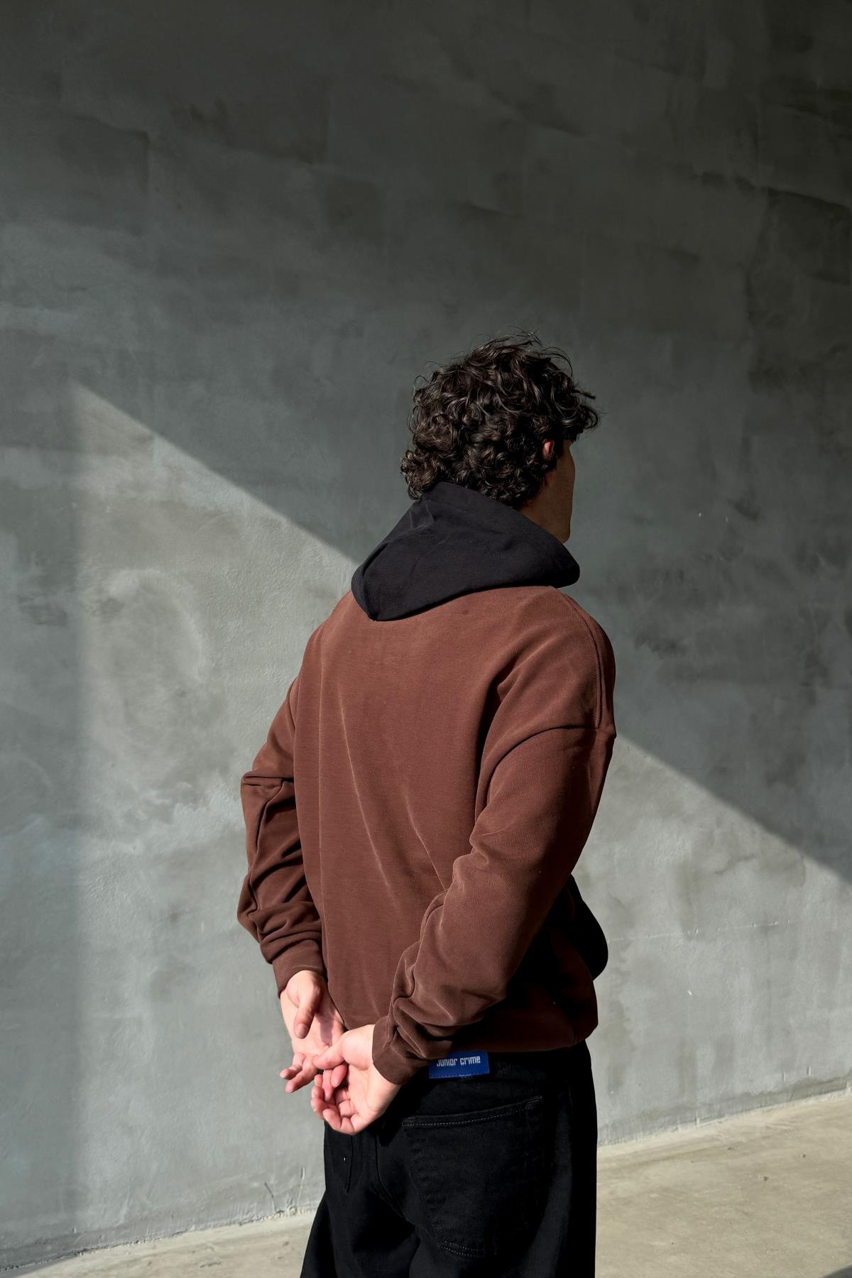 Cereals Baskılı Kahverengi Oversize Sweatshirt SR01