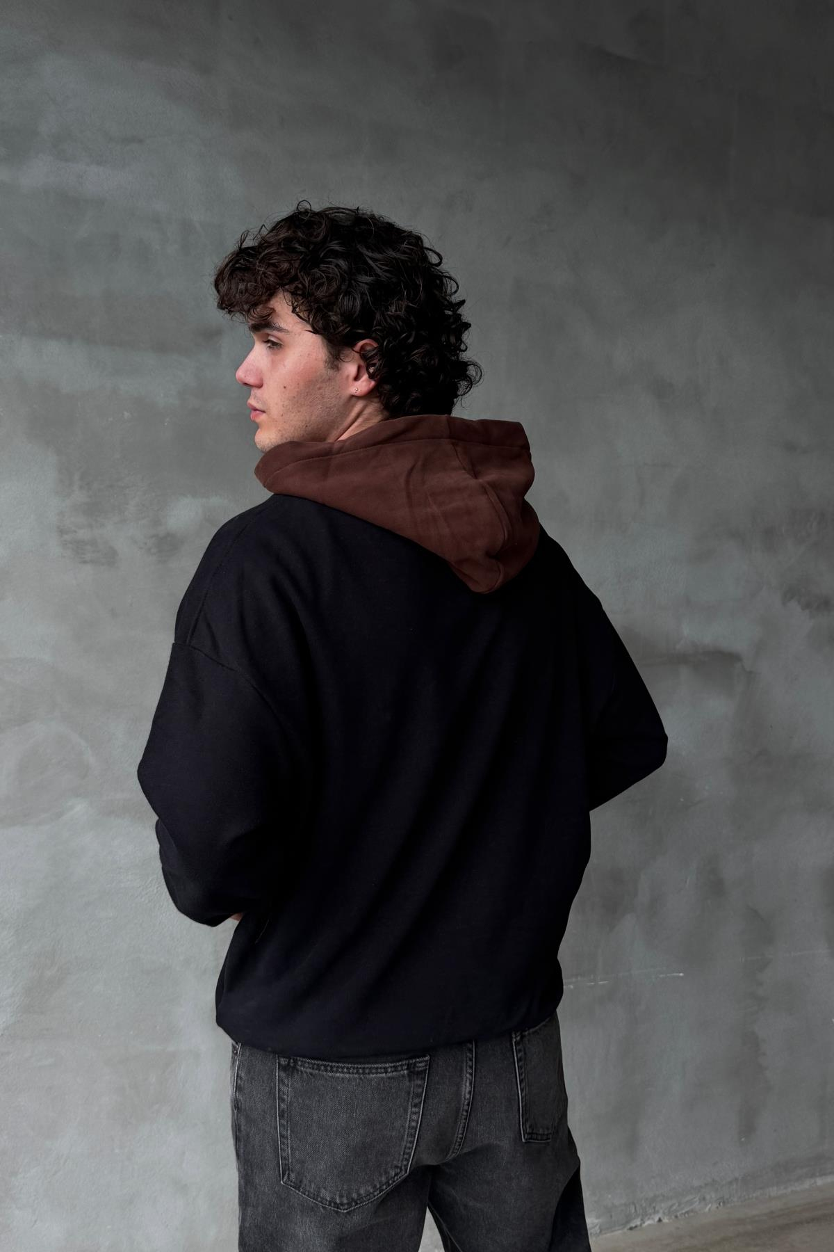 Cereals Baskılı Siyah Oversize Sweatshirt SR01