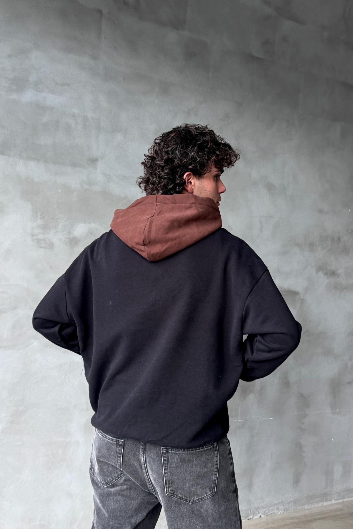 Cereals Baskılı Siyah Oversize Sweatshirt SR01
