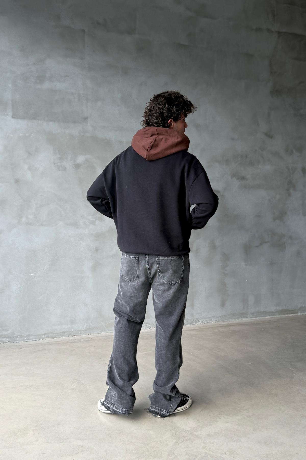 Cereals Baskılı Siyah Oversize Sweatshirt SR01