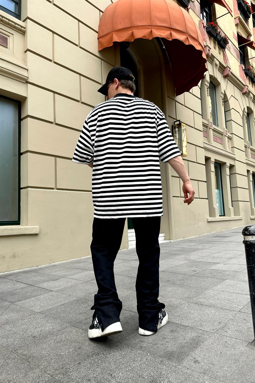 Çizgili Basic Oversize Tshirt T784