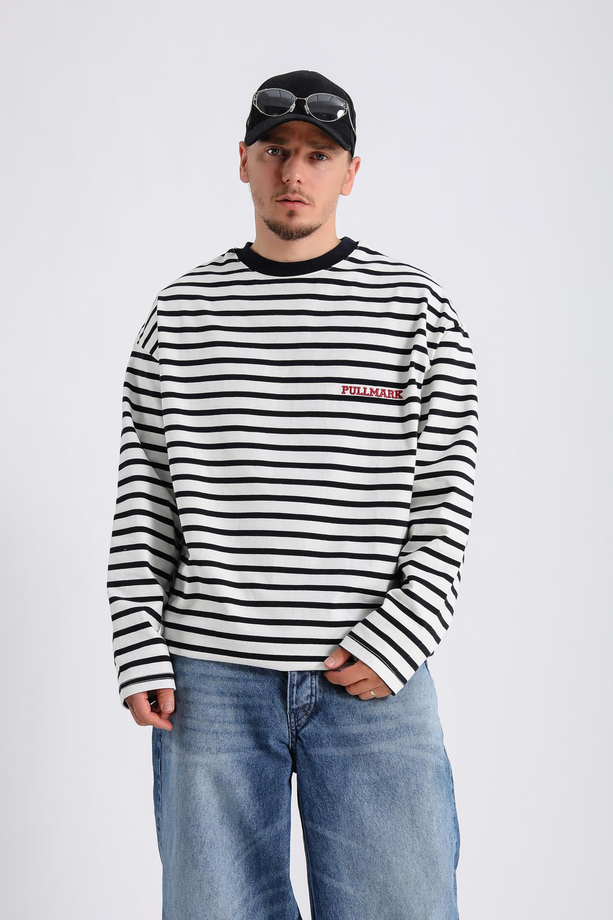 Çizgili Oversize Long Sleeved SW1121