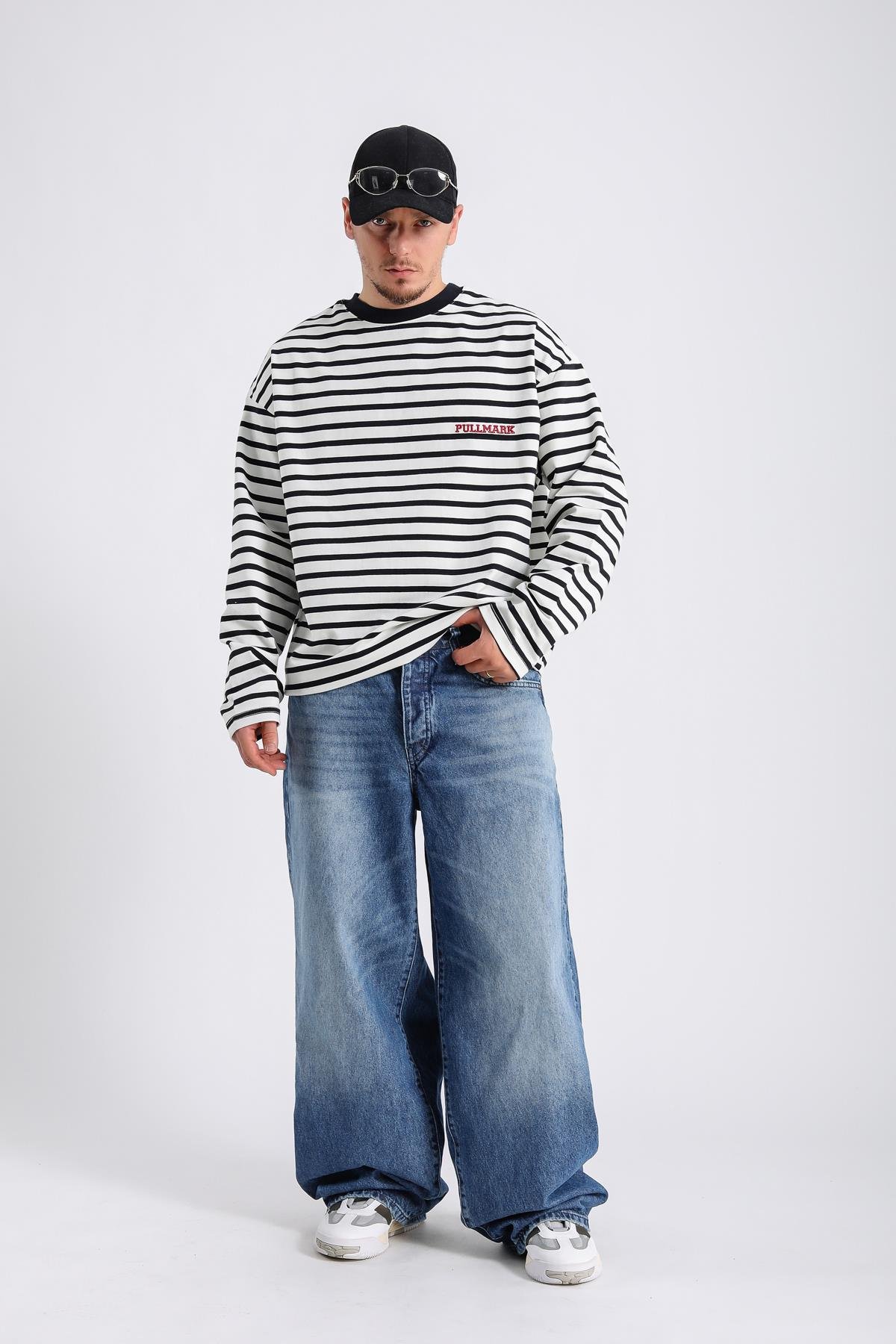 Çizgili Oversize Long Sleeved SW1121