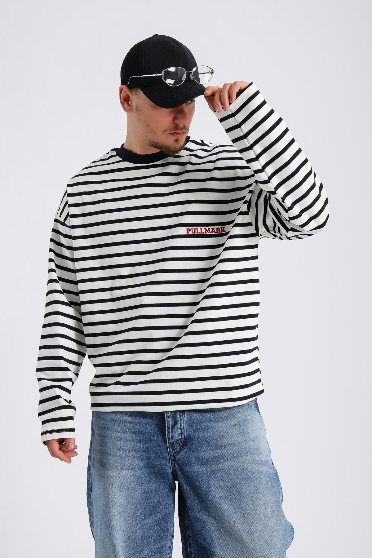 Çizgili Oversize Long Sleeved SW1121