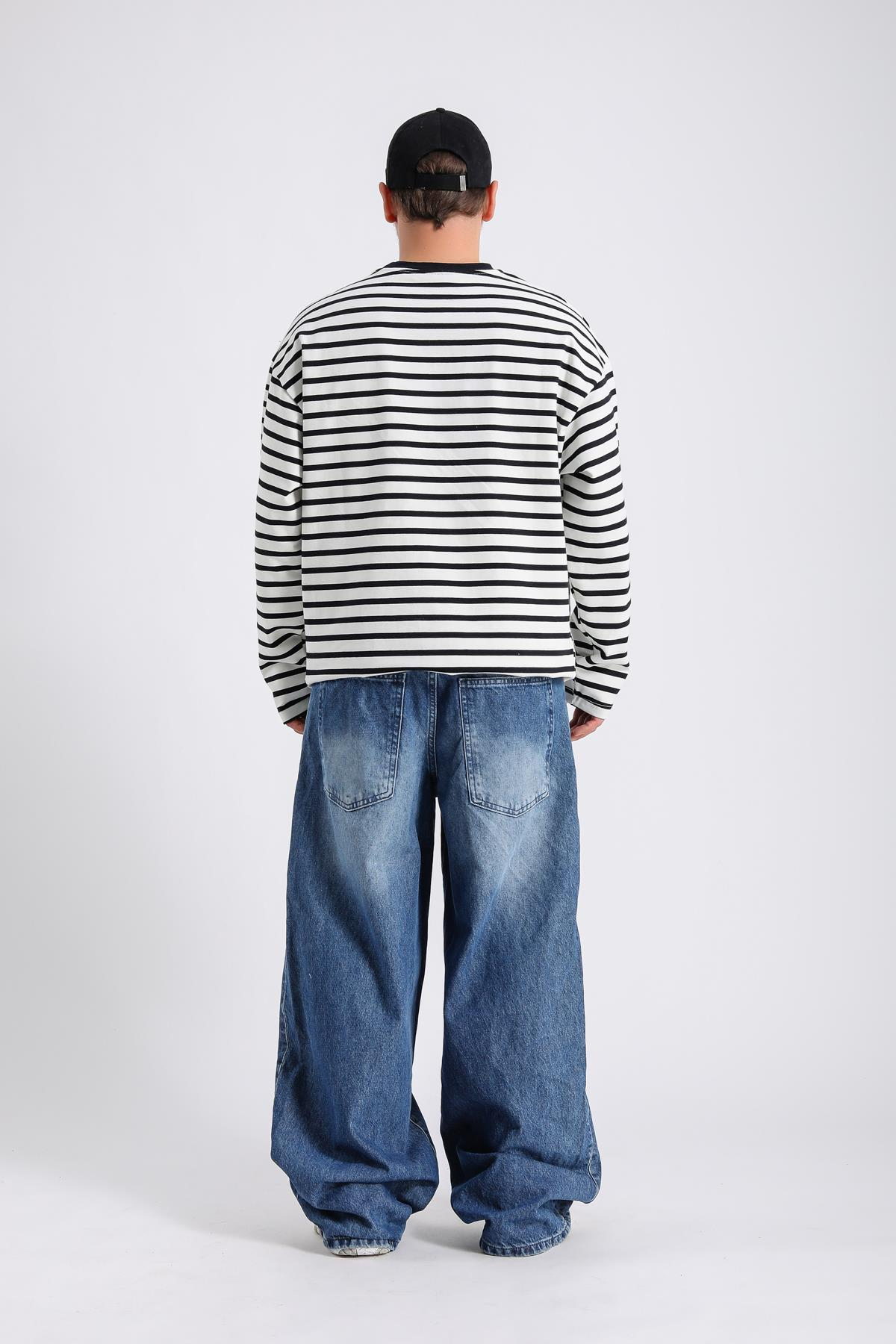 Çizgili Oversize Long Sleeved SW1121