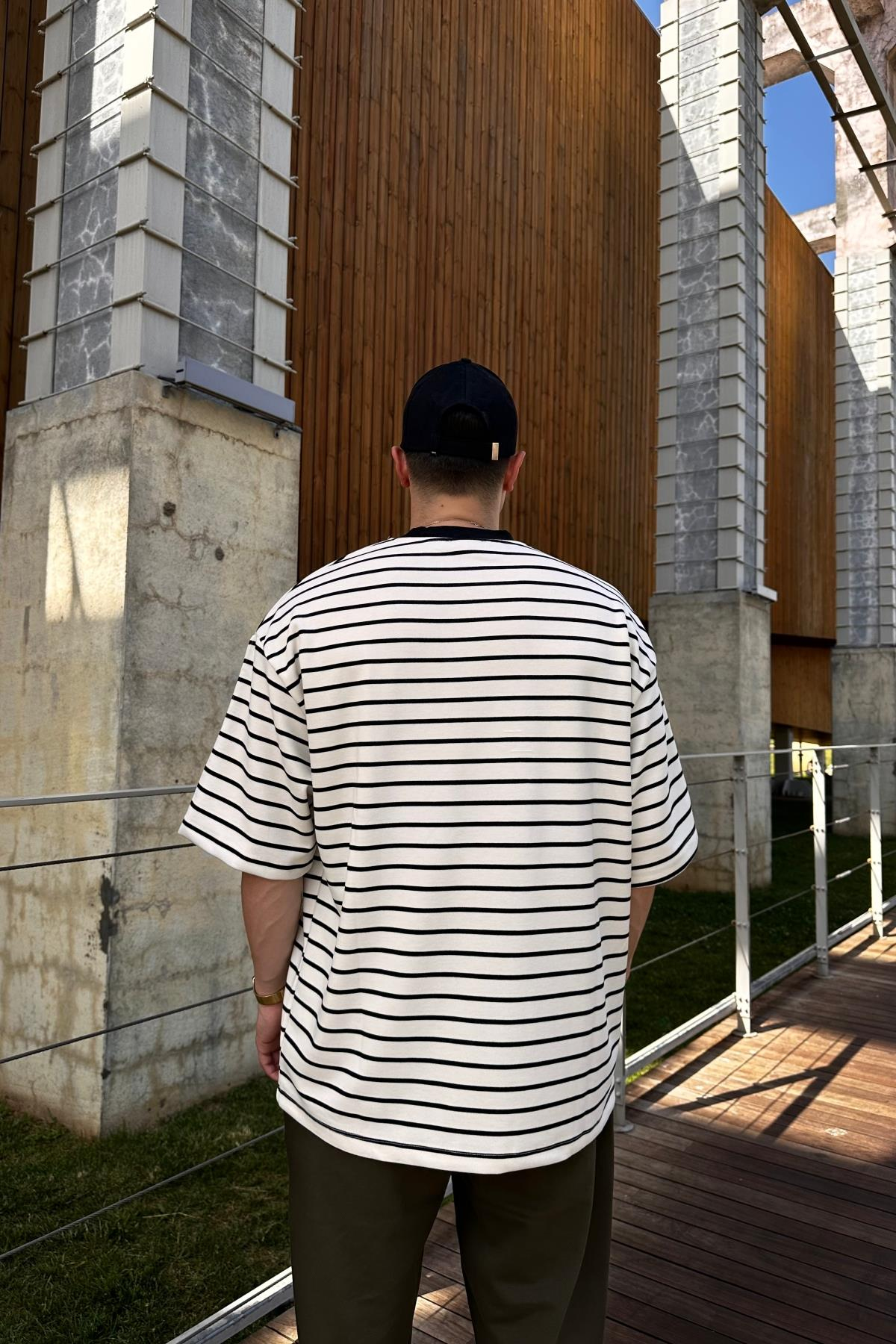 Çizgili Zr Oversize Tshirt T1081