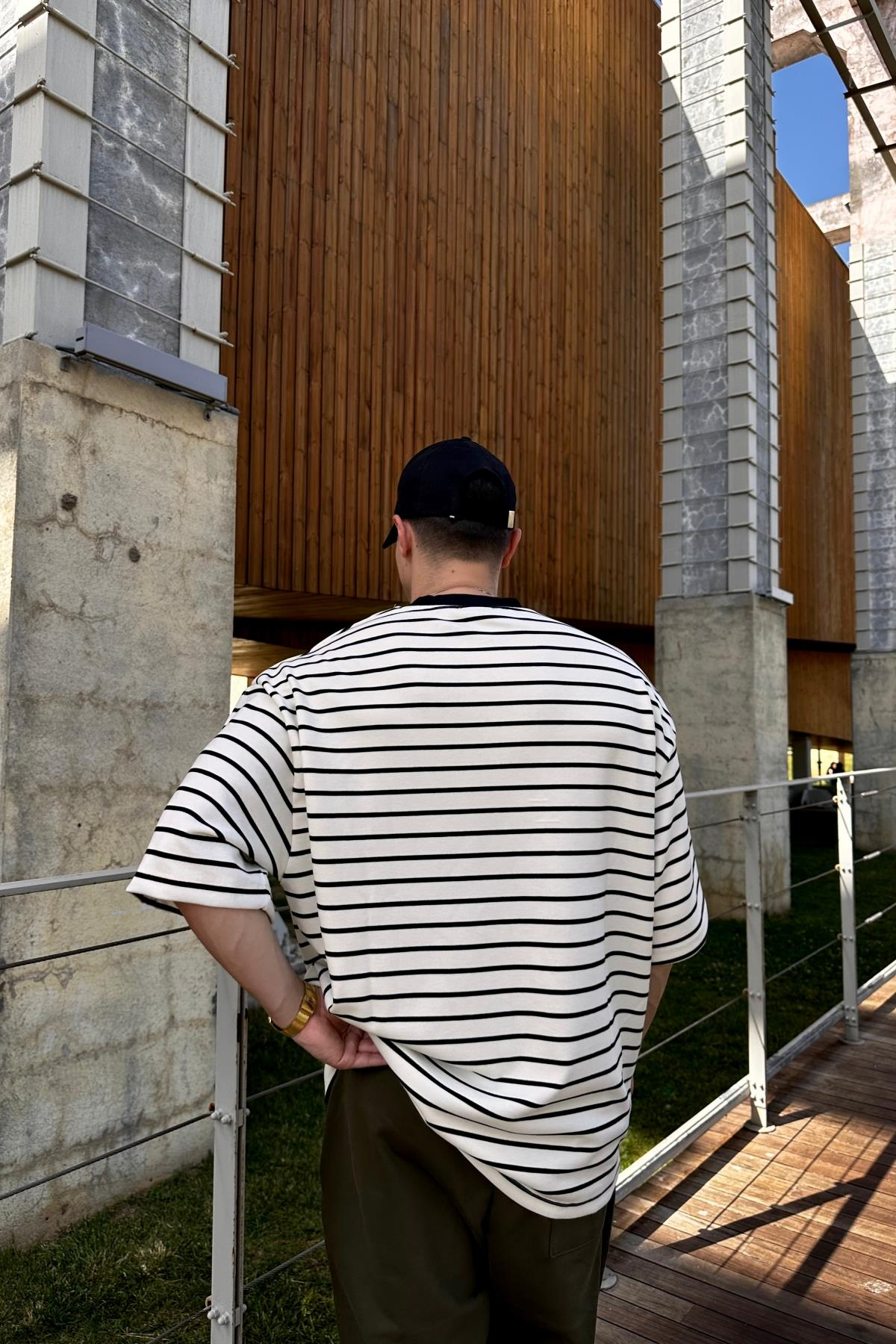 Çizgili Zr Oversize Tshirt T1081