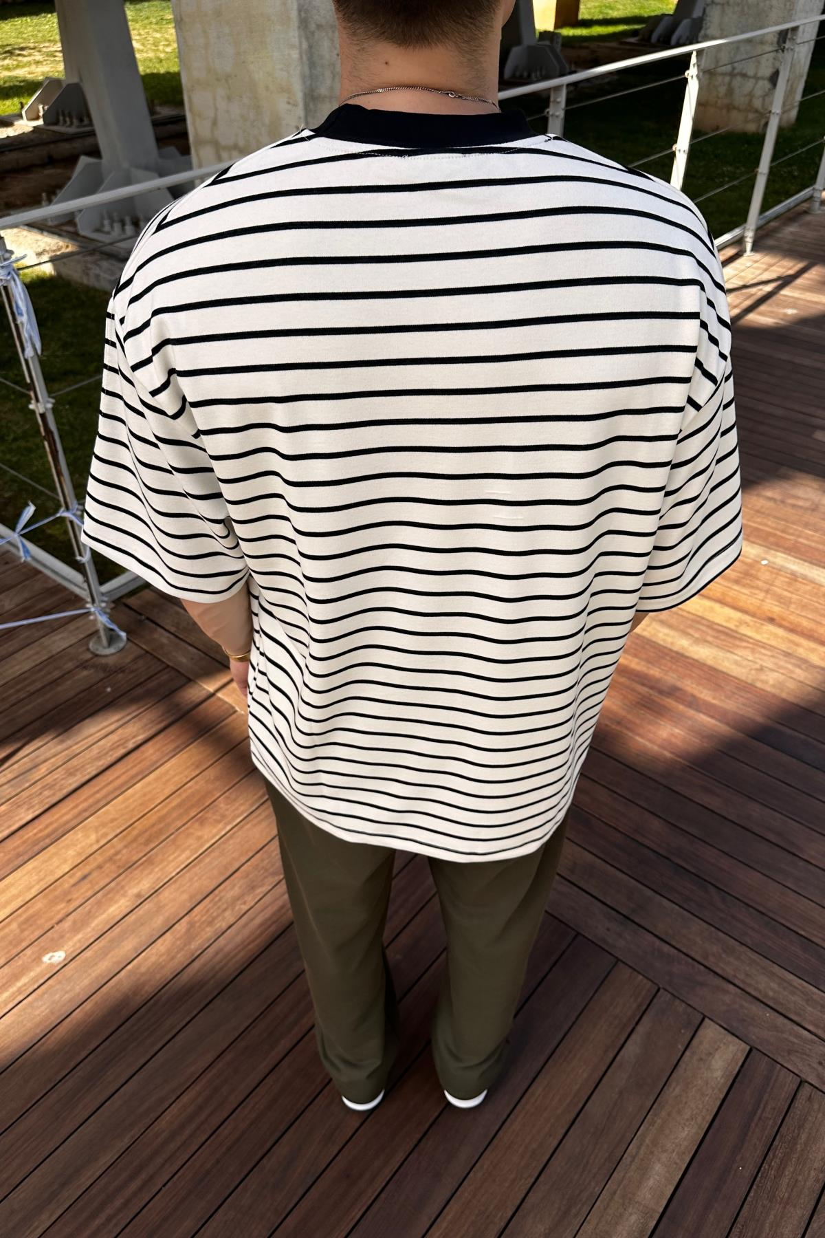 Çizgili Zr Oversize Tshirt T1081