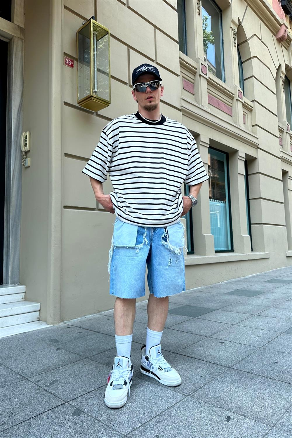 Çizgili ZR Oversize Tshirt T816
