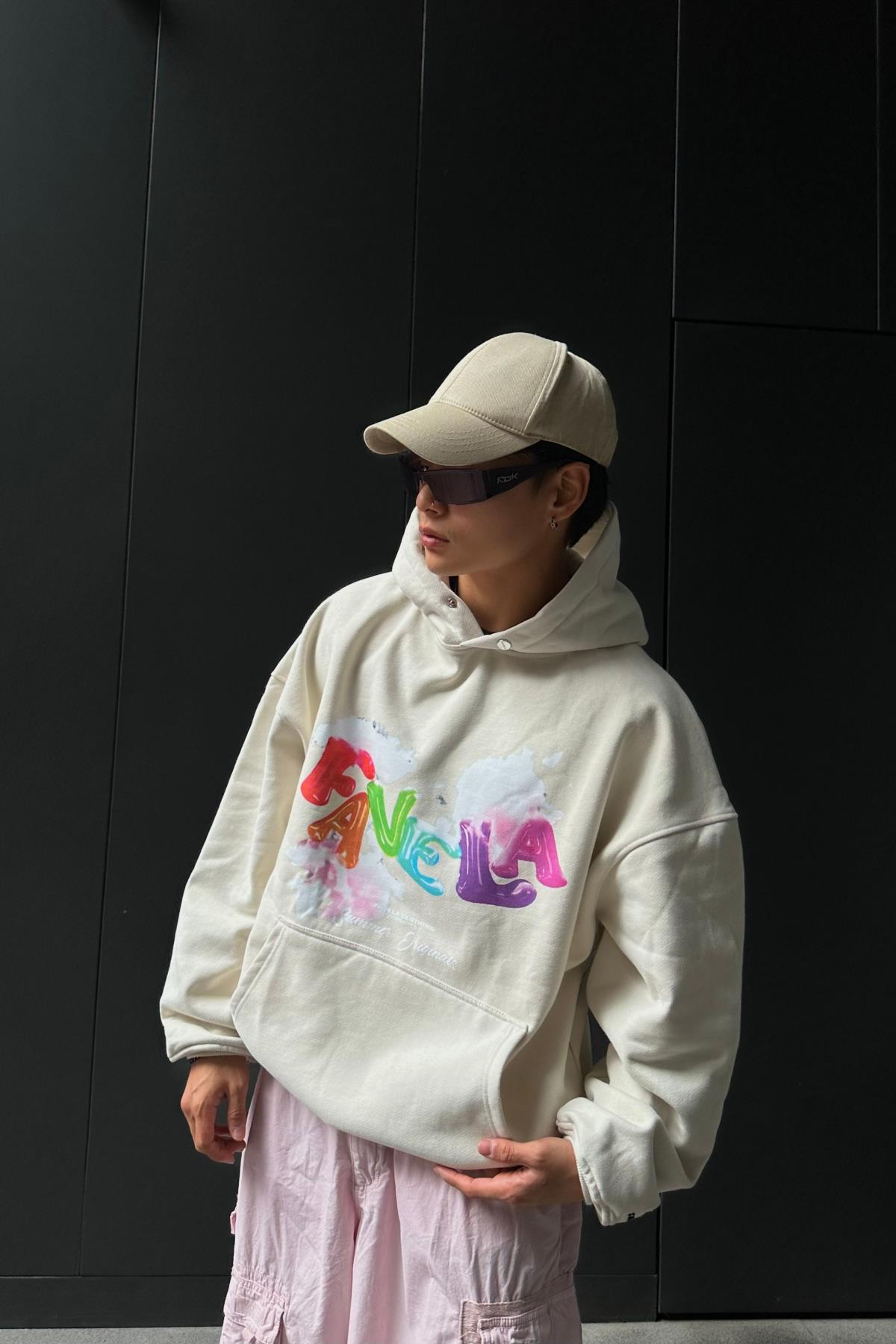 Cloudy Fav Krem Oversize Sweatshirt SW1048