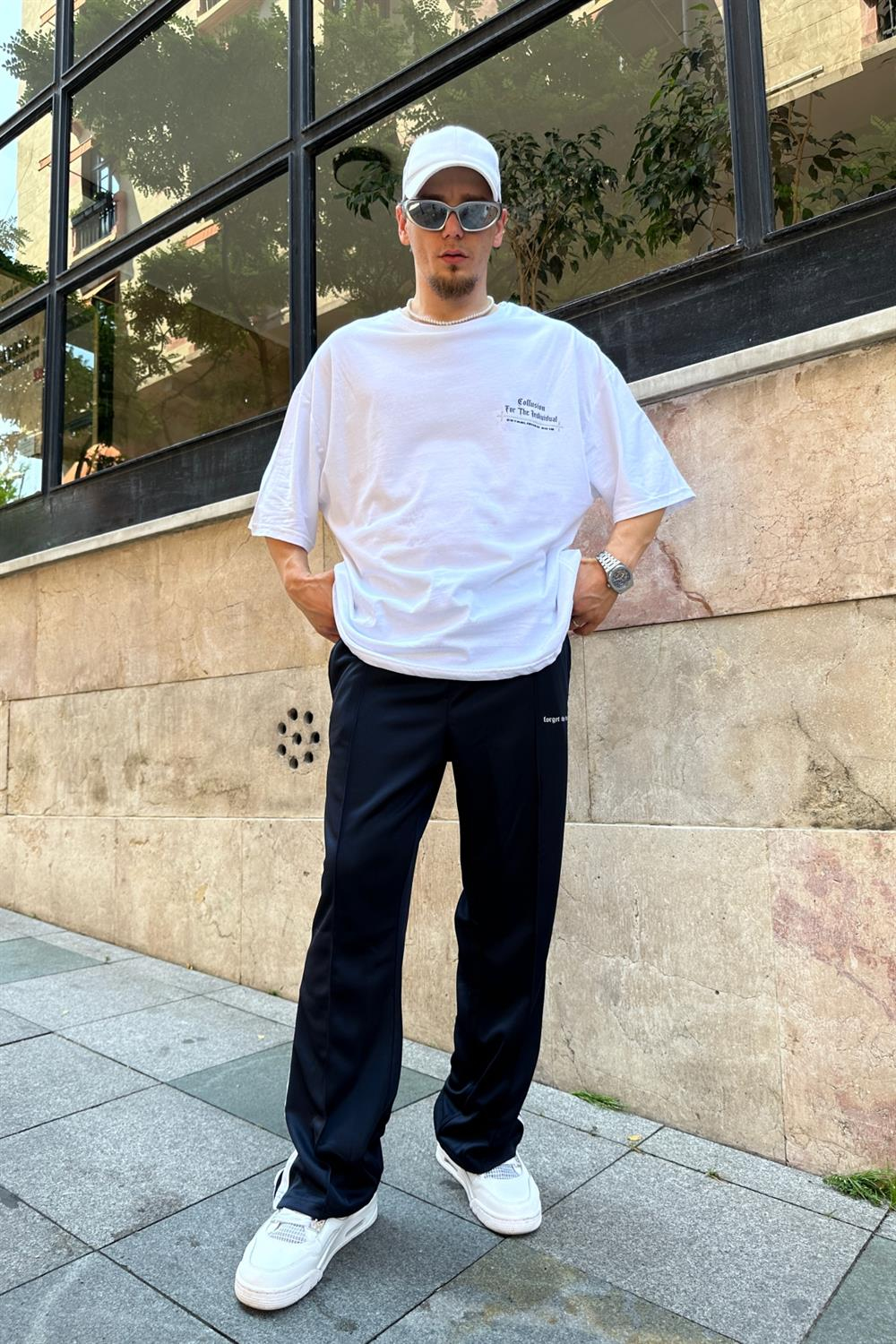 Coll İndividual Baskılı Beyaz Oversize Tshirt T795