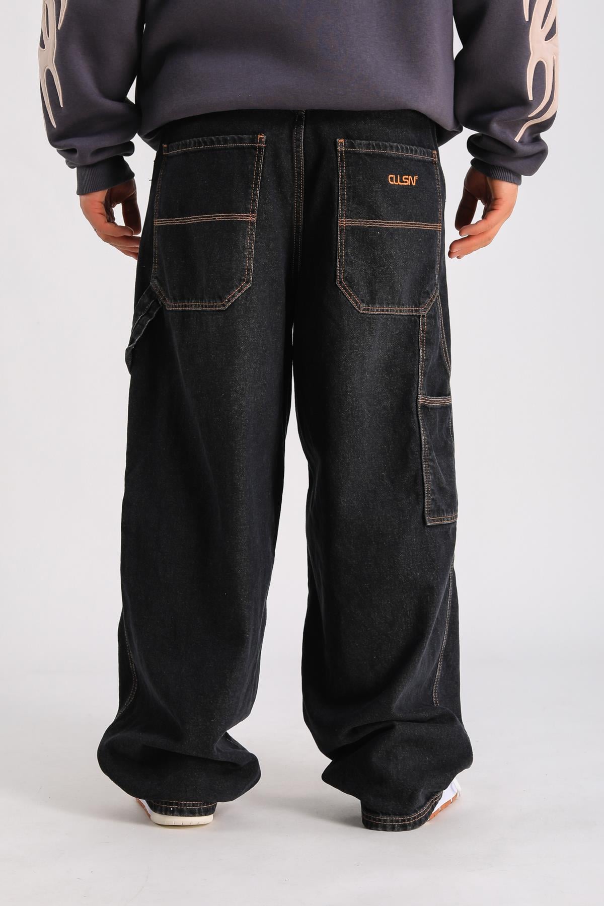 Coll Kontrast Dikiş Jean Pantolon P1047