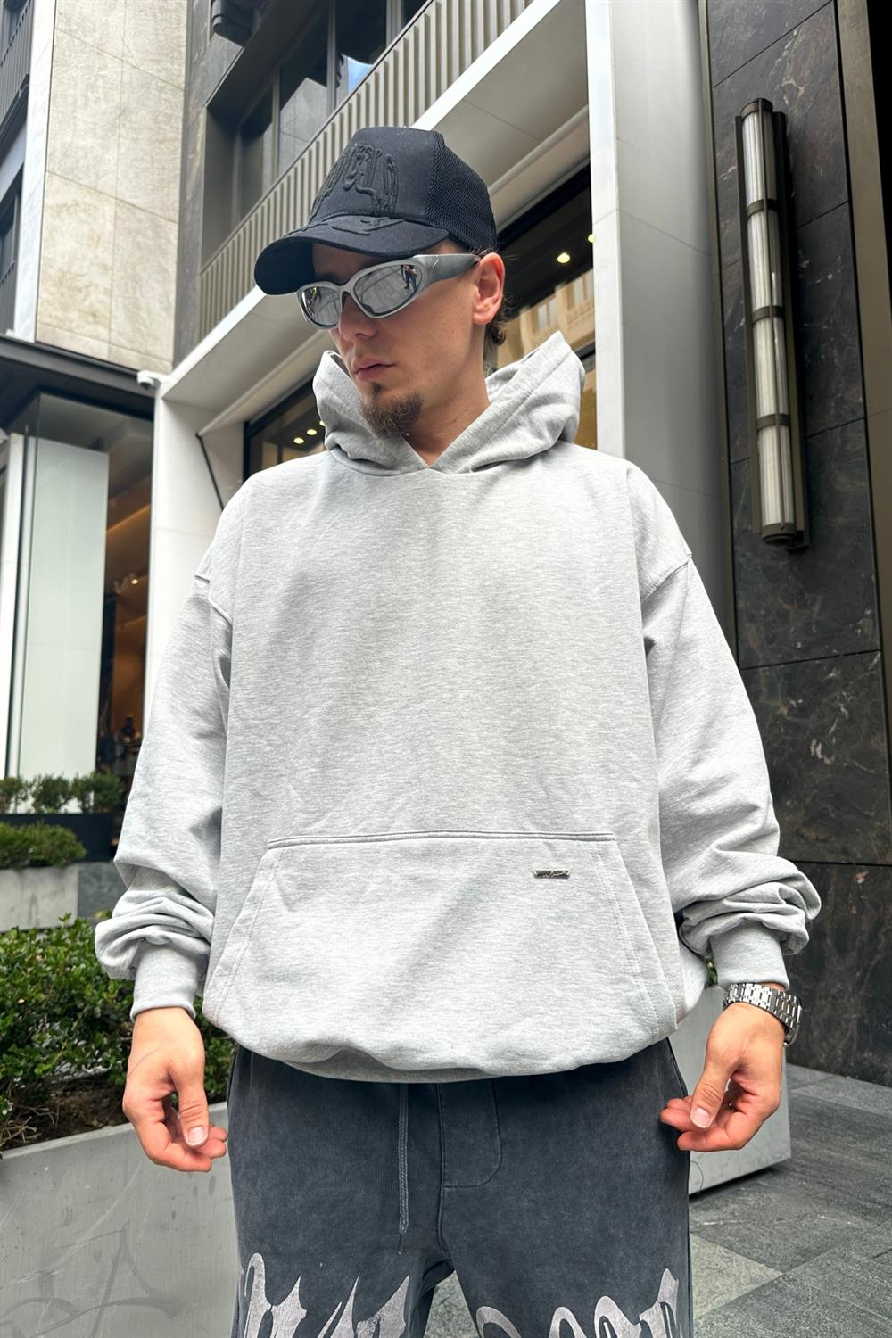 Couture Açık Gri Basic Oversize Sweatshirt SW889