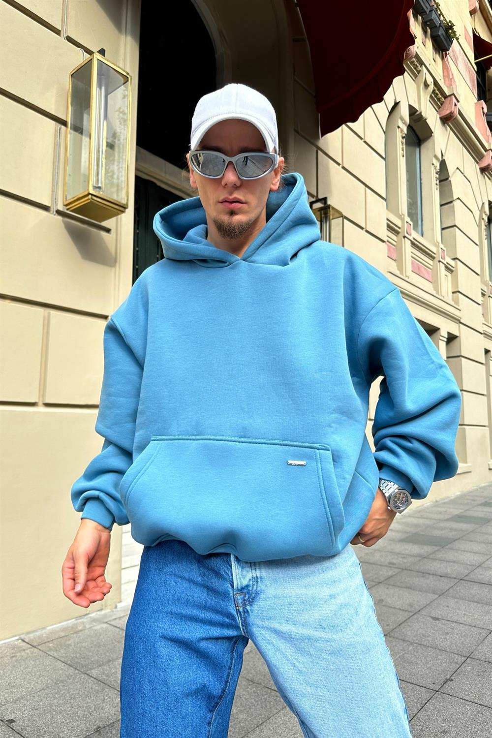 Couture Açık Mavi Basic Oversize Sweatshirt SW898