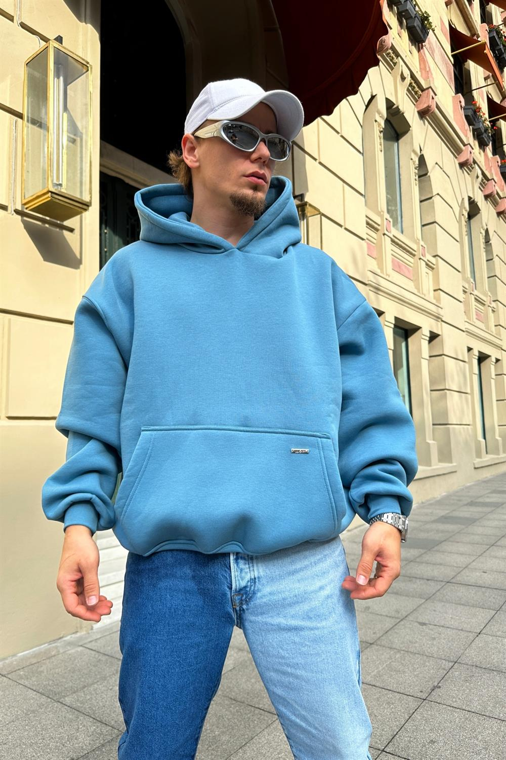 Couture Açık Mavi Basic Oversize Sweatshirt SW898
