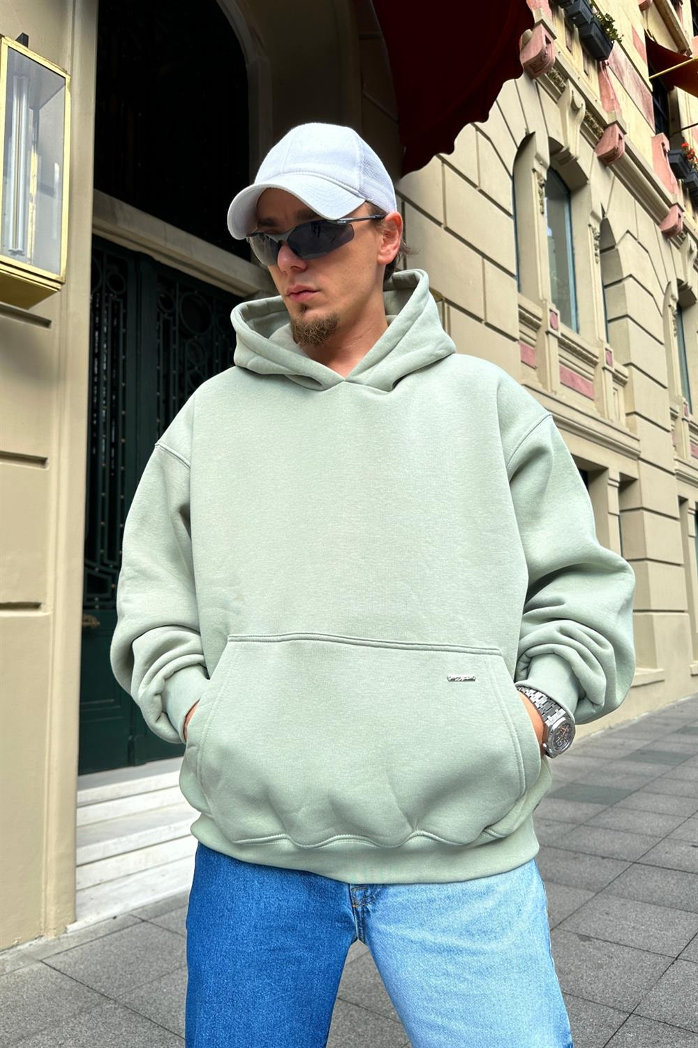 Couture Açık Yeşil Basic Oversize Sweatshirt SW896