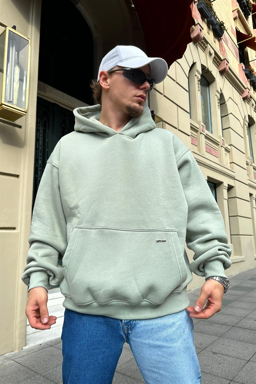 Couture Açık Yeşil Basic Oversize Sweatshirt SW896