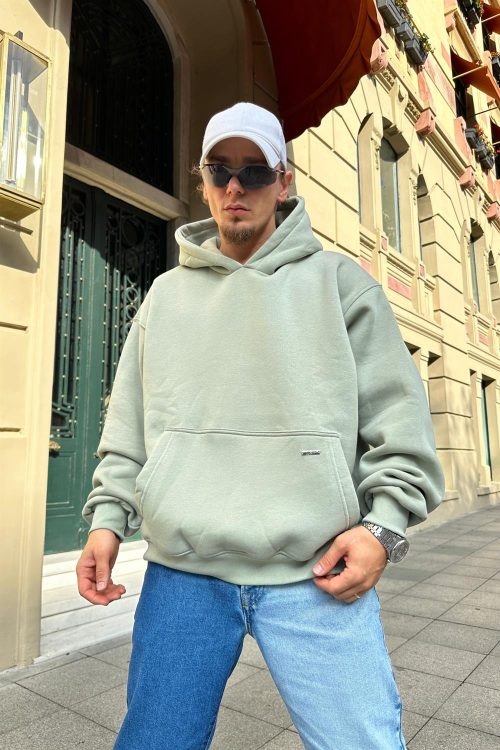 Couture Açık Yeşil Basic Oversize Sweatshirt SW896