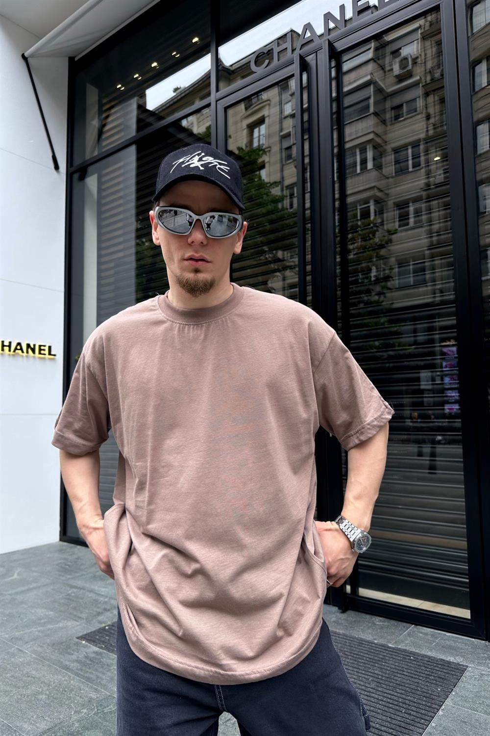 Couture Basic Kahve Oversize Tshirt T701