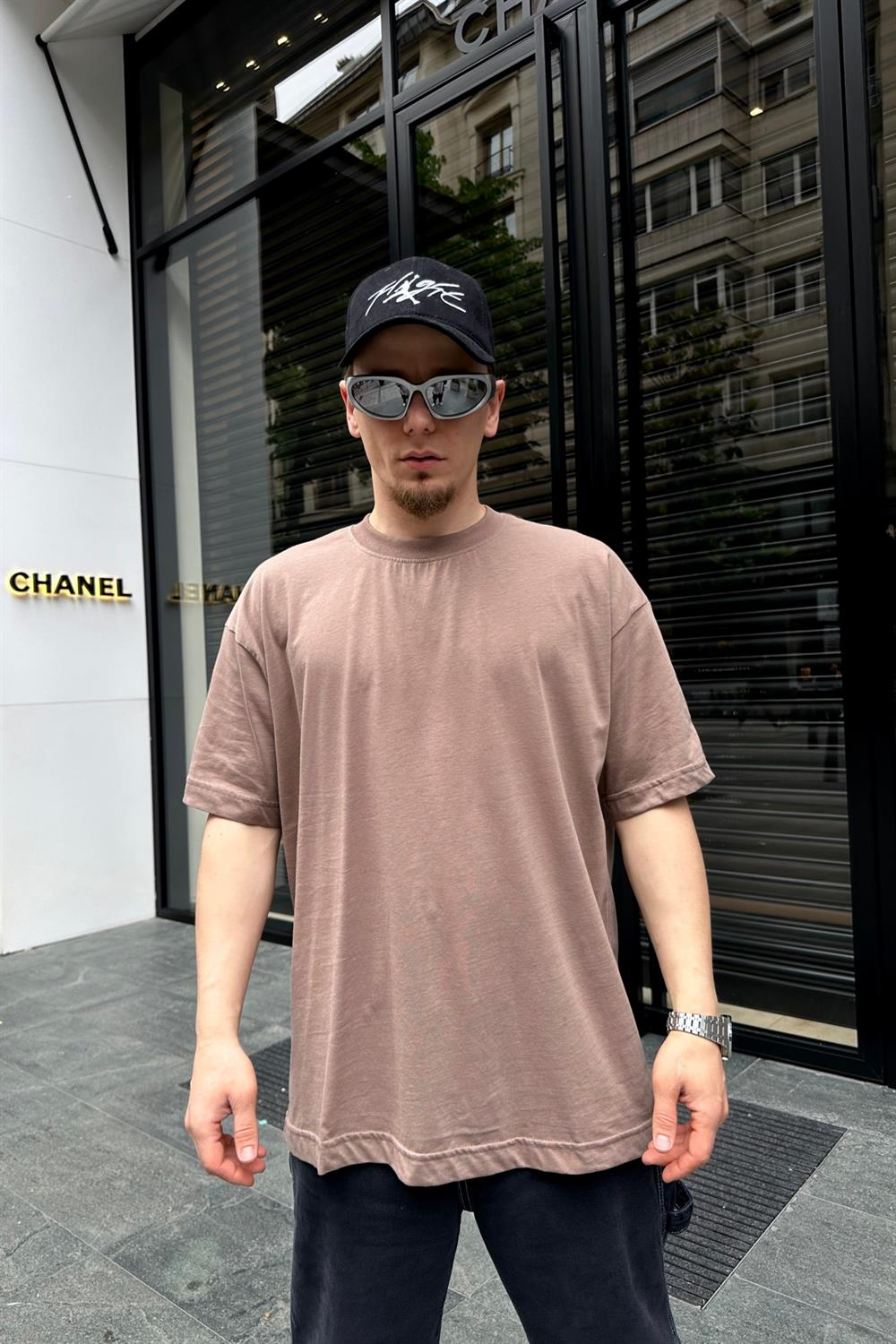 Couture Basic Kahve Oversize Tshirt T701