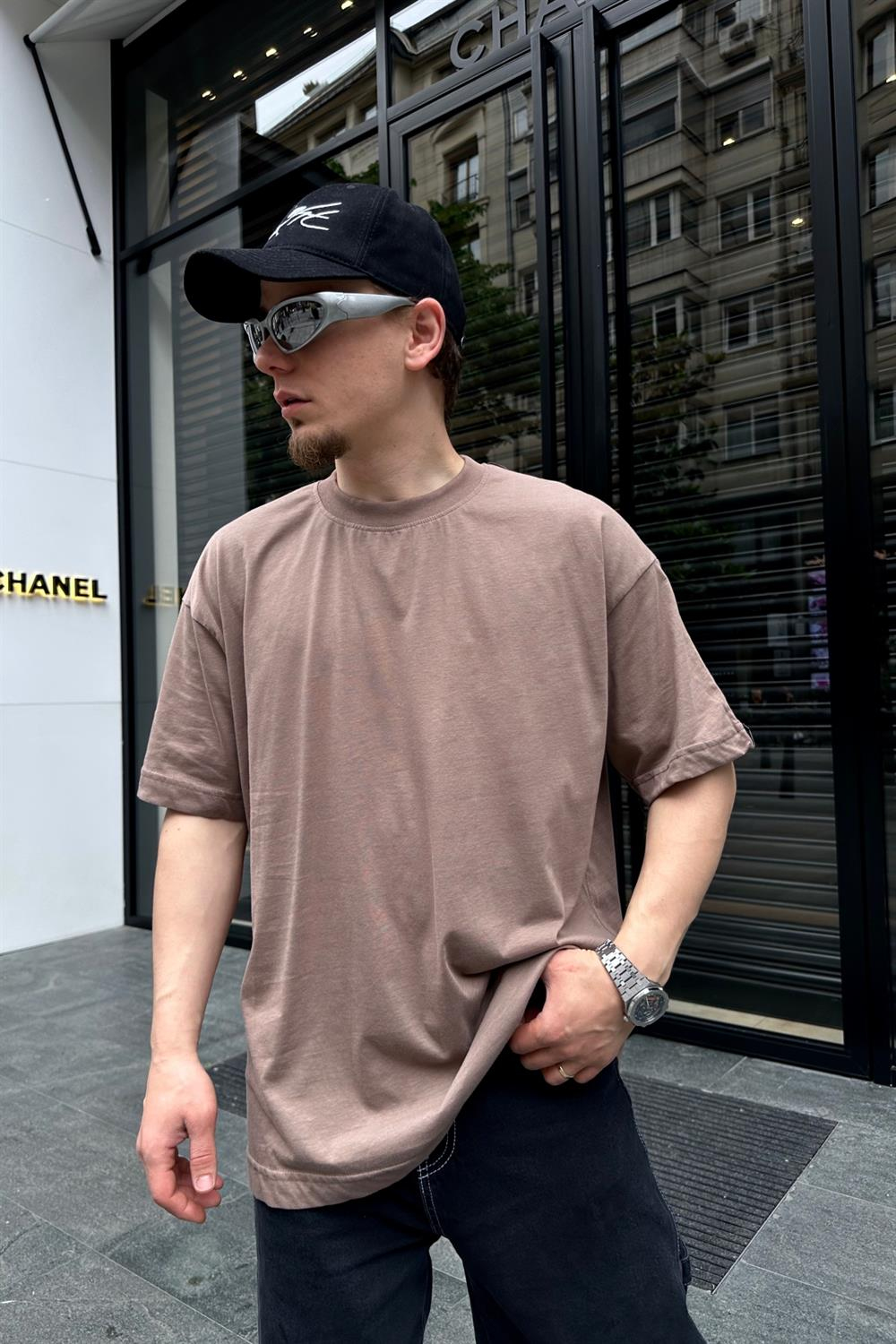Couture Basic Kahve Oversize Tshirt T701