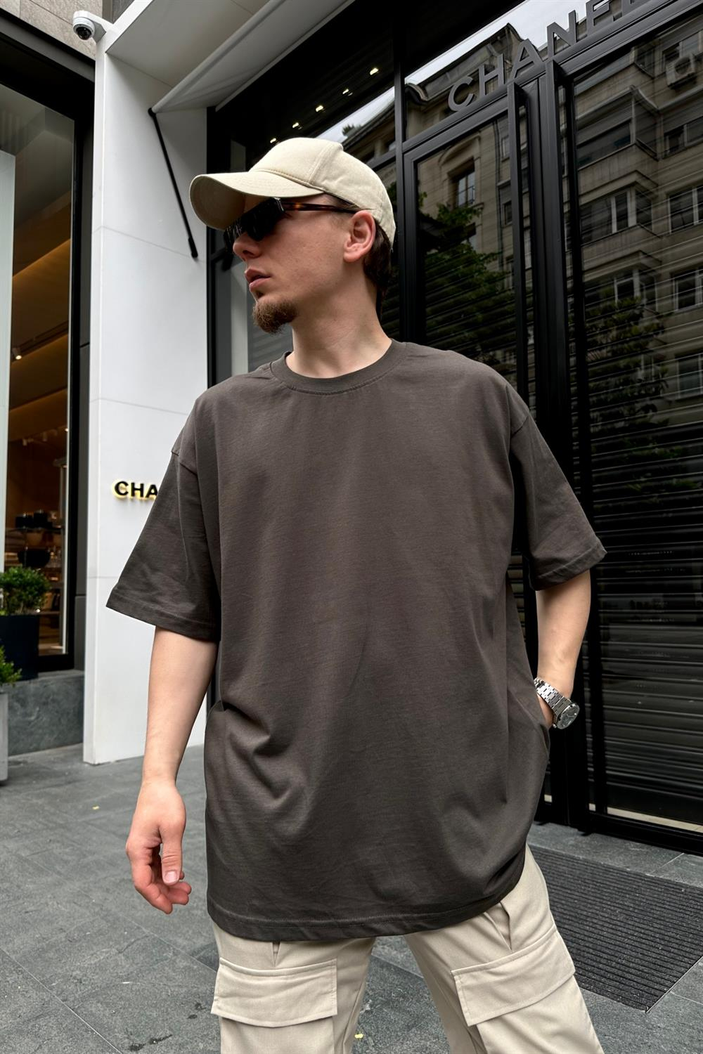 Couture Basic Koyu Yeşil Oversize Tshirt T704