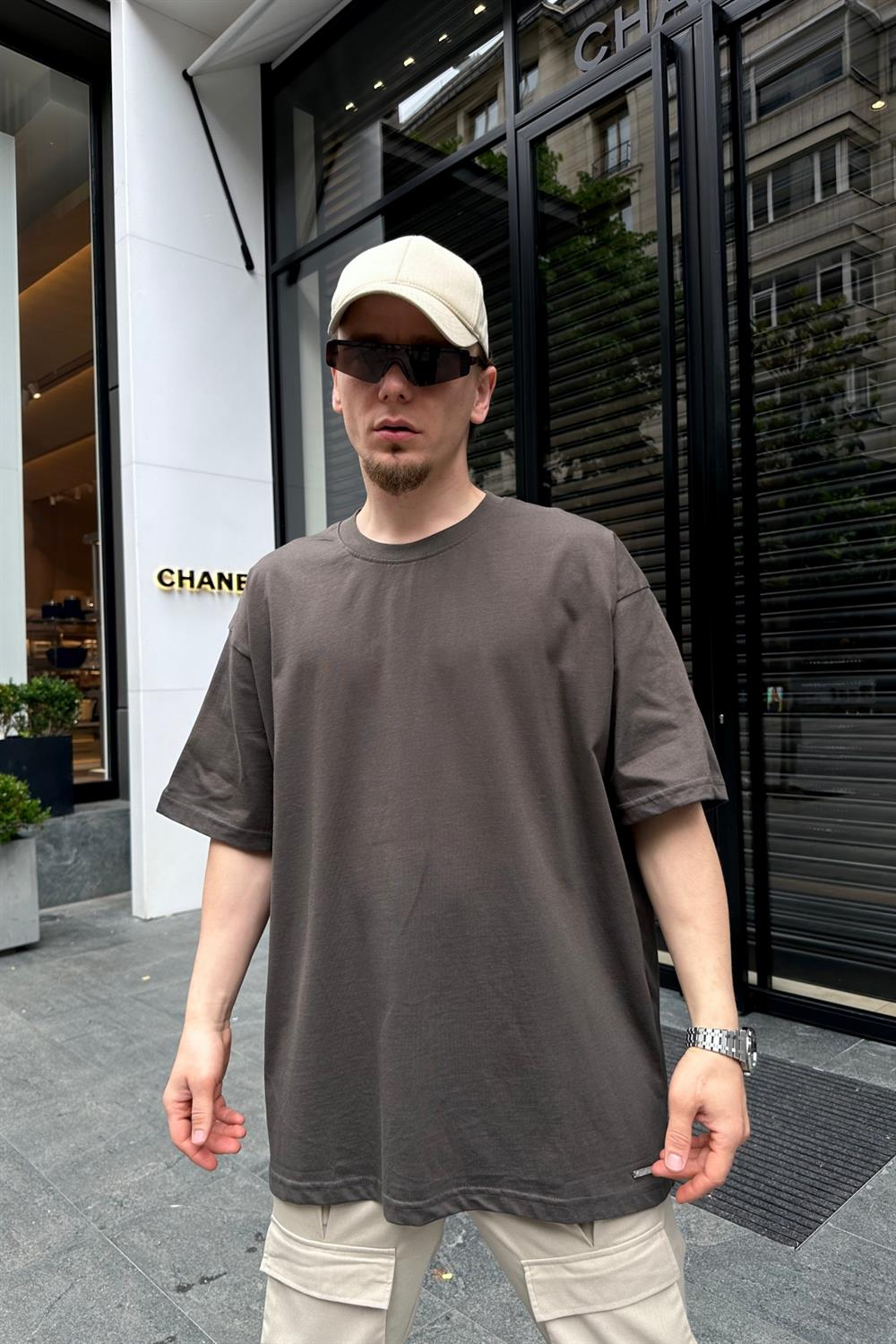 Couture Basic Koyu Yeşil Oversize Tshirt T704