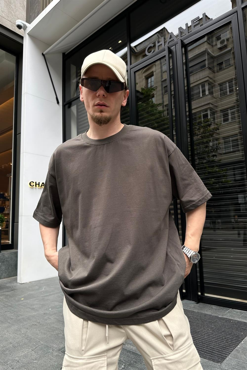 Couture Basic Koyu Yeşil Oversize Tshirt T704