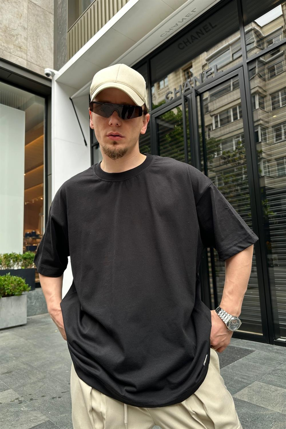 Couture Basic Siyah Oversize Tshirt T705
