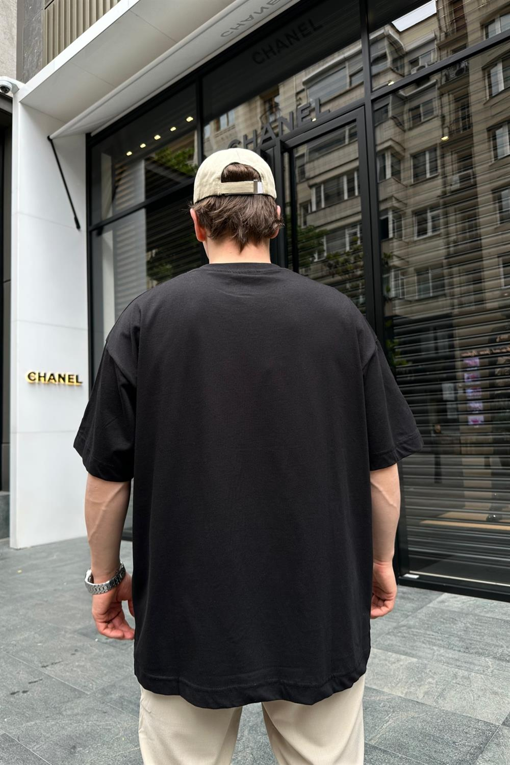 Couture Basic Siyah Oversize Tshirt T705