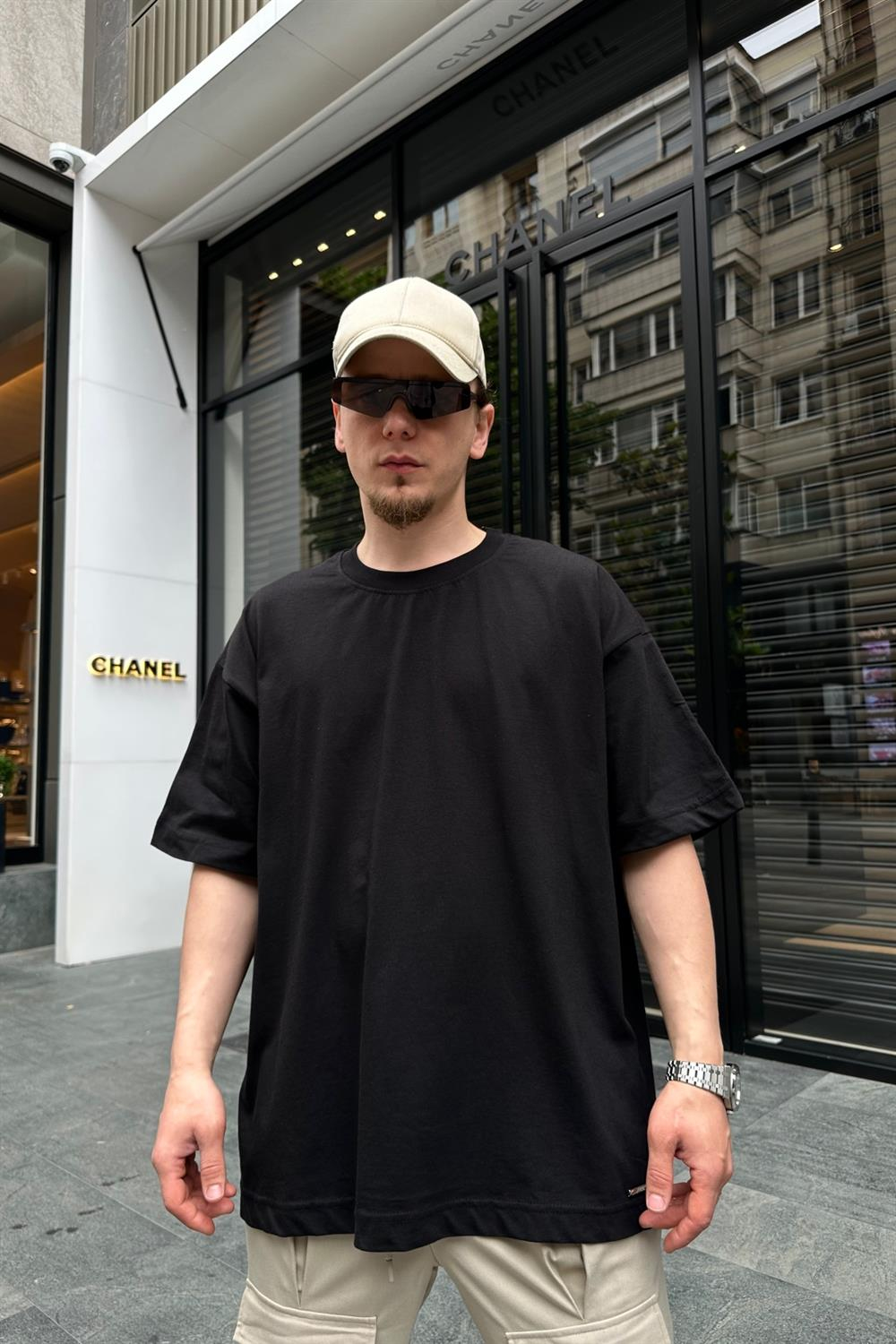 Couture Basic Siyah Oversize Tshirt T705