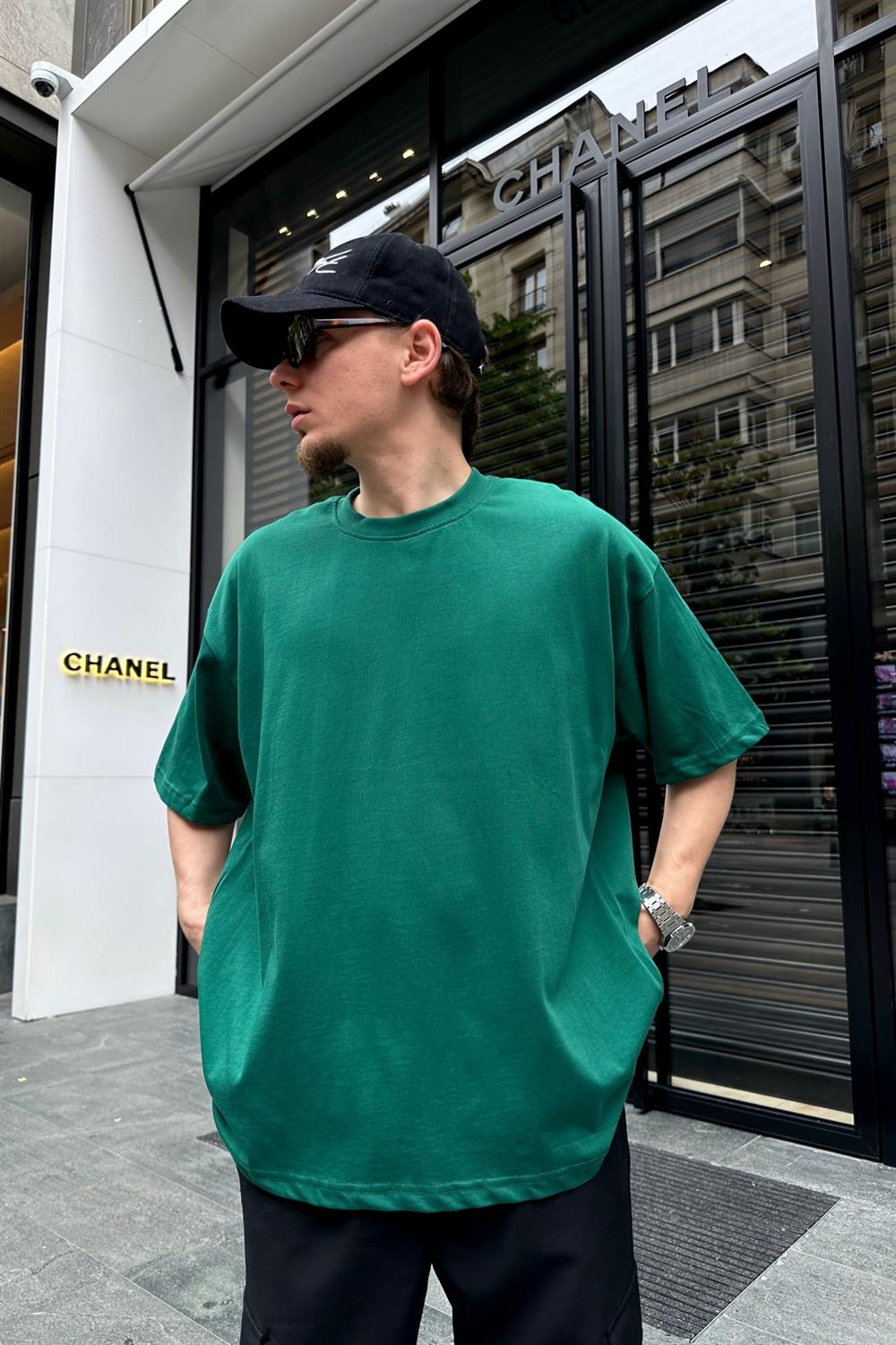 Couture Basic Yeşil Oversize Tshirt T708
