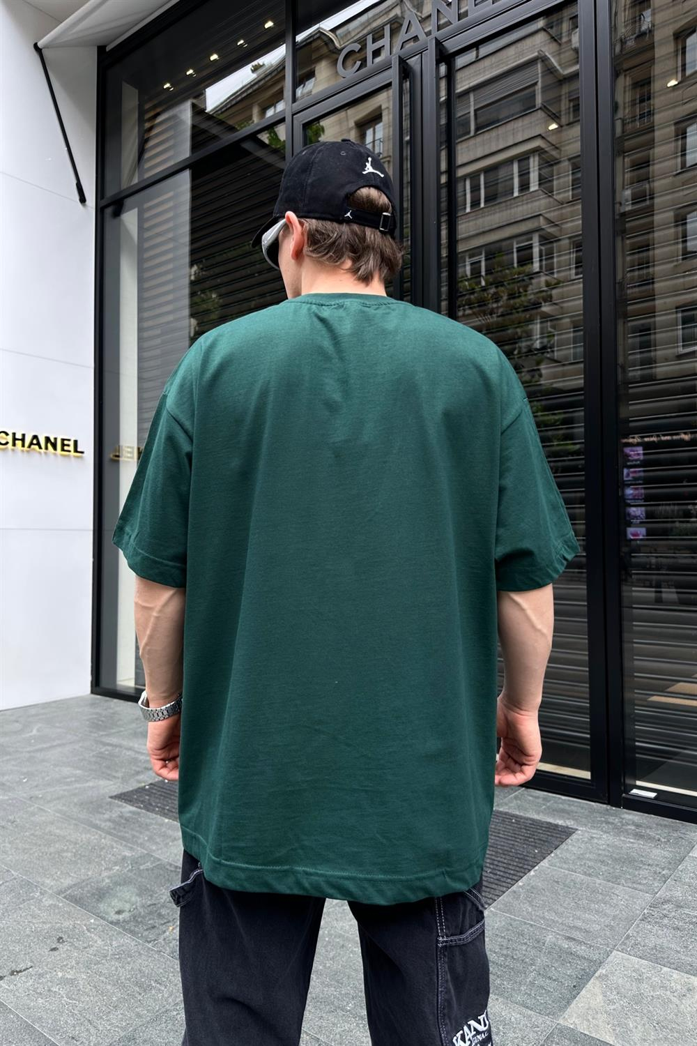 Couture Basic Zümrüt Yeşili Oversize Tshirt T703