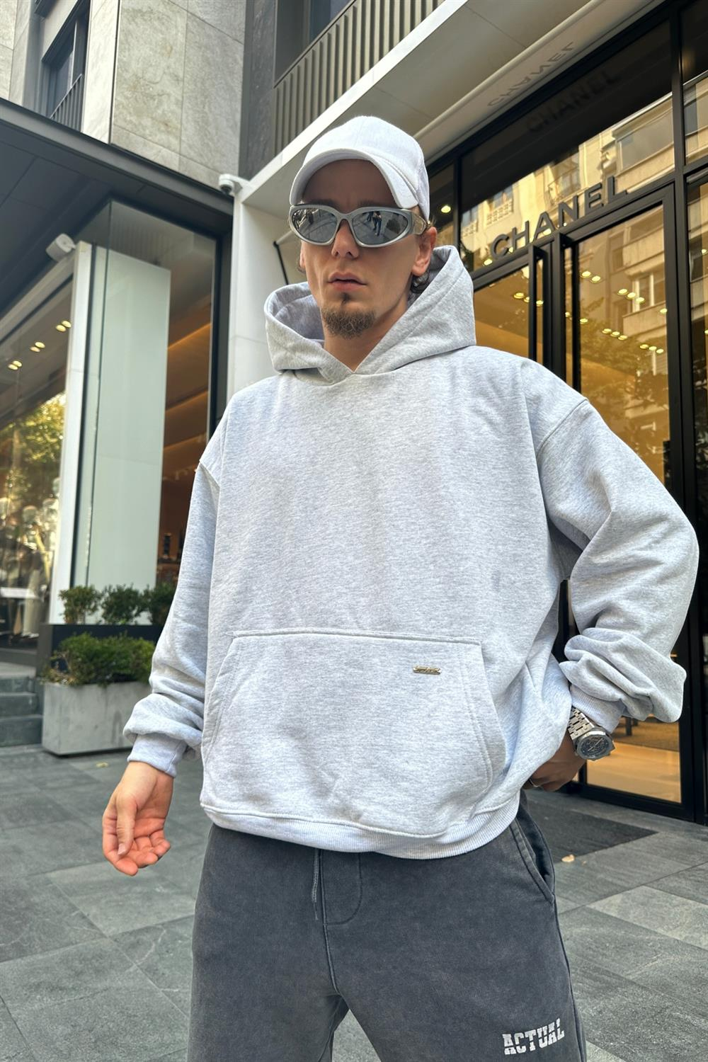 Couture Gri Basic Oversize Sweatshirt SW899